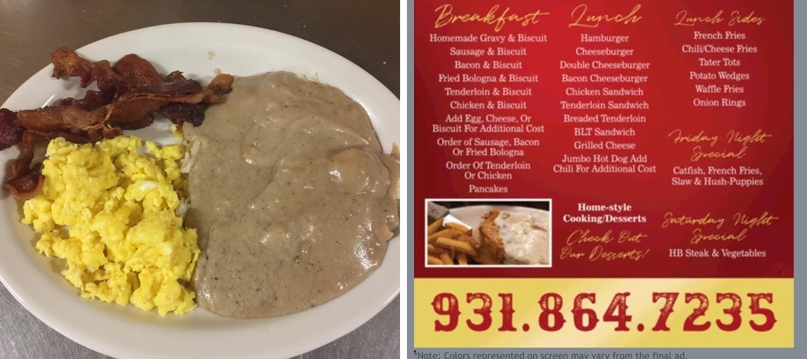 Deb's Place Menu